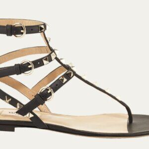 Valentino Garavani Rockstud Flat Thong Sandals